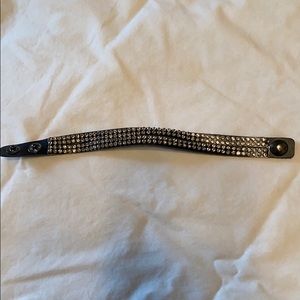 Gray Black Band Sparkly Bracelet